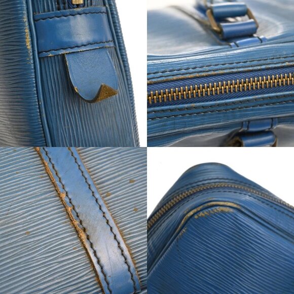 LOUIS VUITTON Porte Documents Voyage Briefcase Hand Bag Epi Blue - Picture 16 of 16